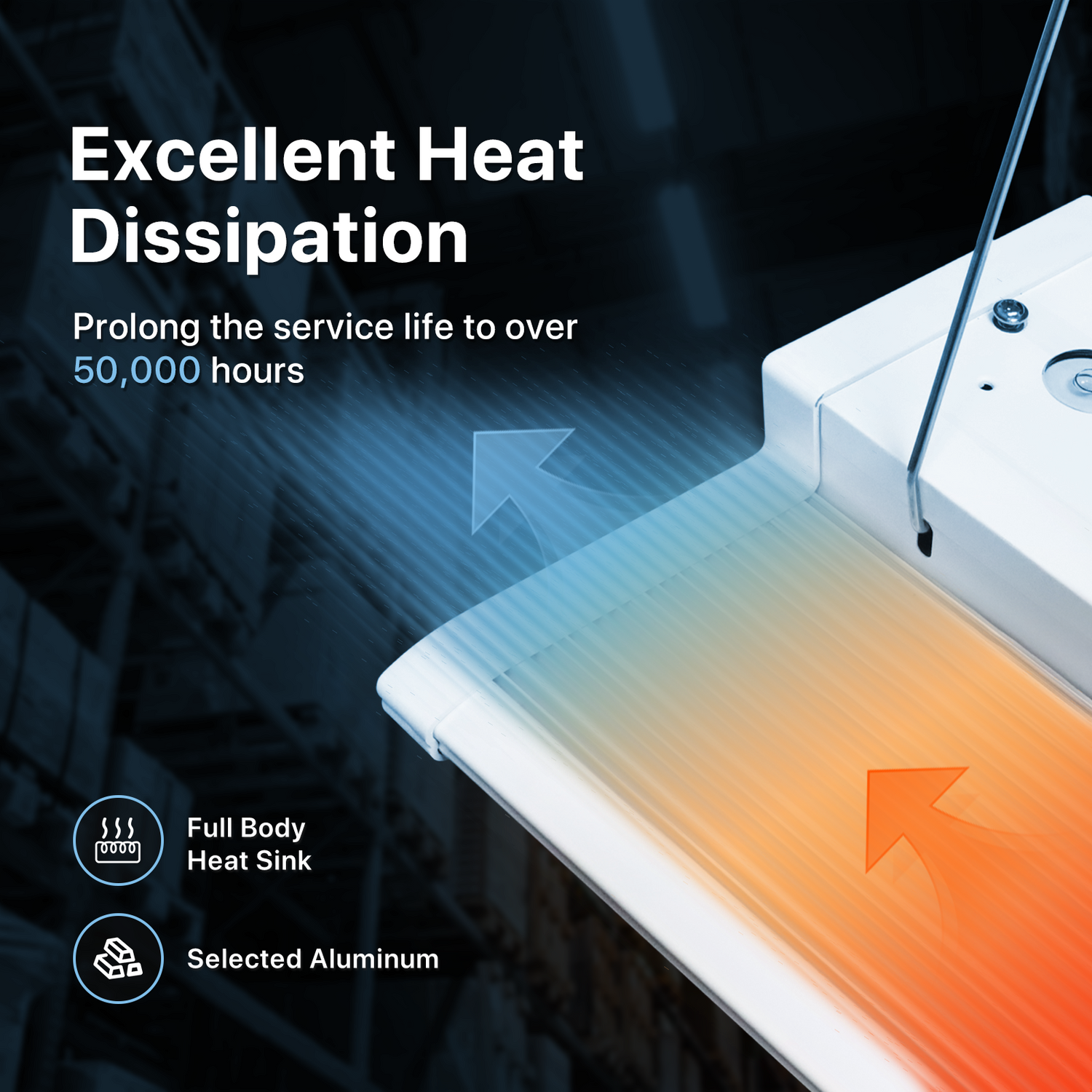 LED high bay light heat dissipation, prolong service life