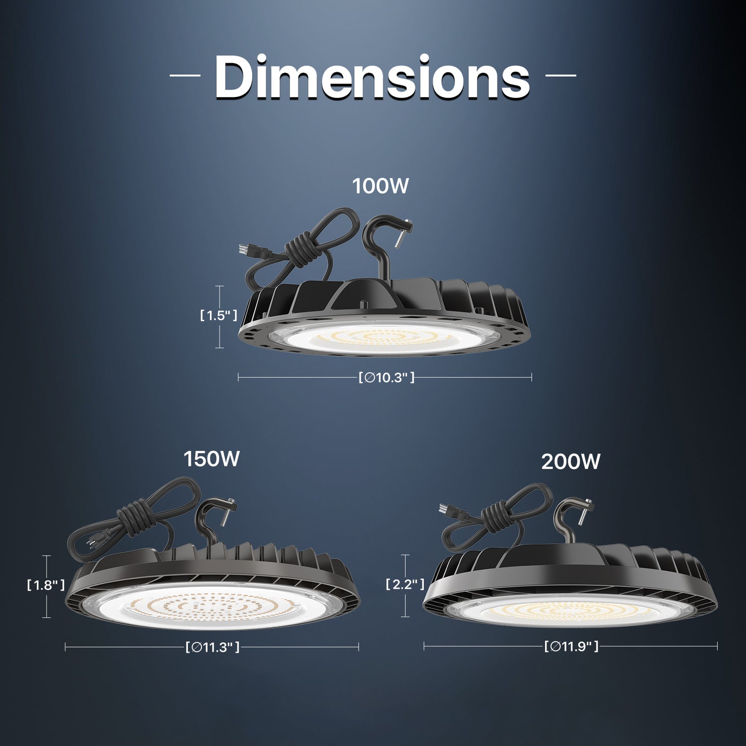 Hyperlite Saturn Series High Bay Light Dimensions