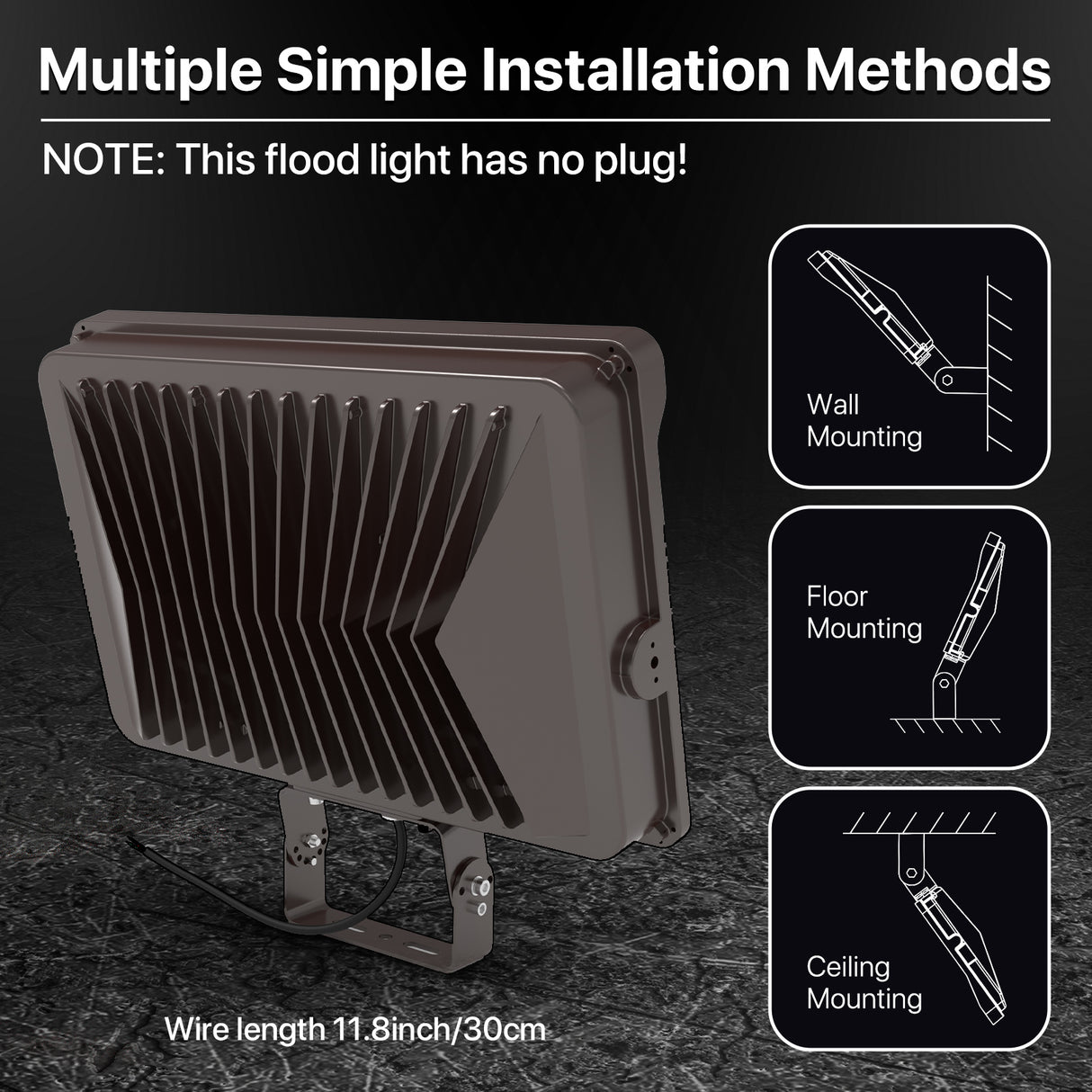 Hyperlite LED flood light - Multiple Simple Installation Methods