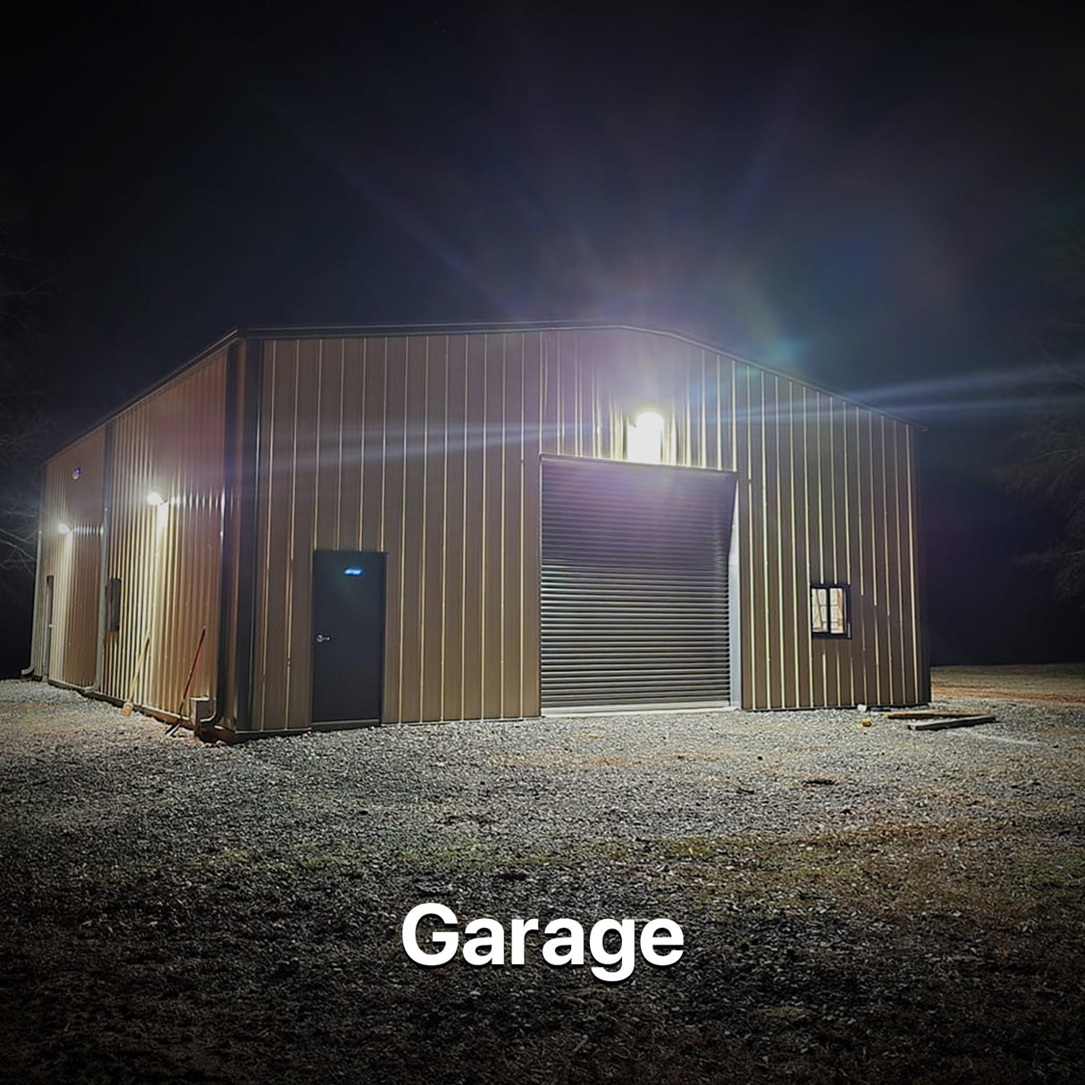 Garage exterior lighting with Hyperlite LED wall packs