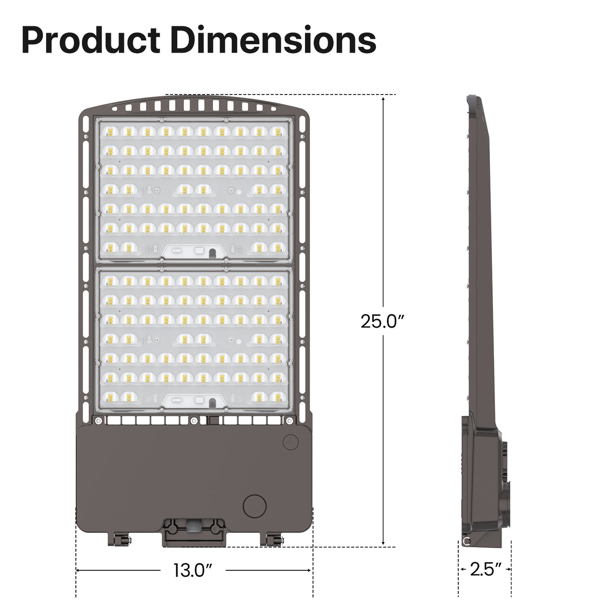 HPPK01 Series LED parking lot light dimensions