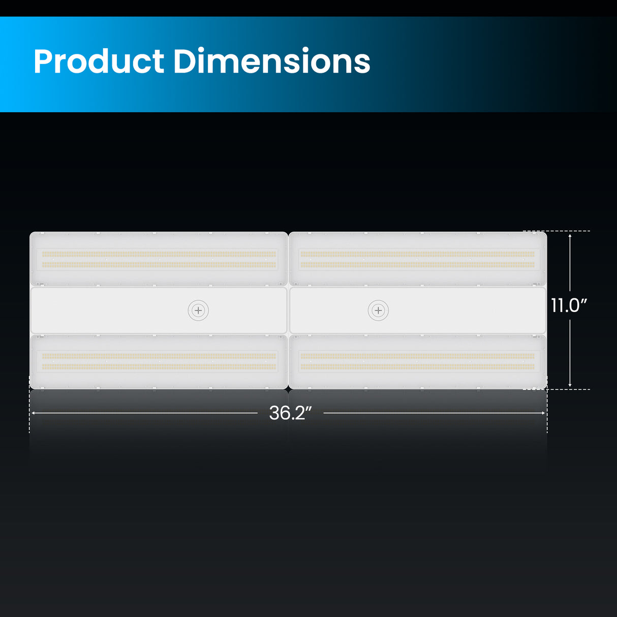 Linear High Bay LED Light - Product Dimensions