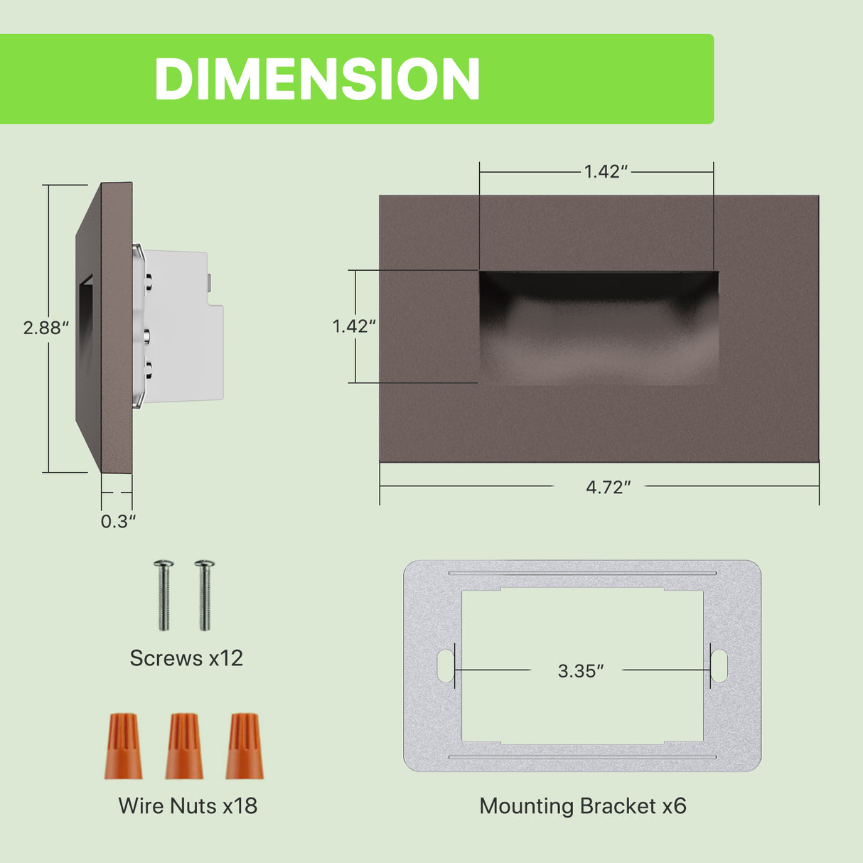 Glitgate Step Lights Dimensions and Installation Accessories