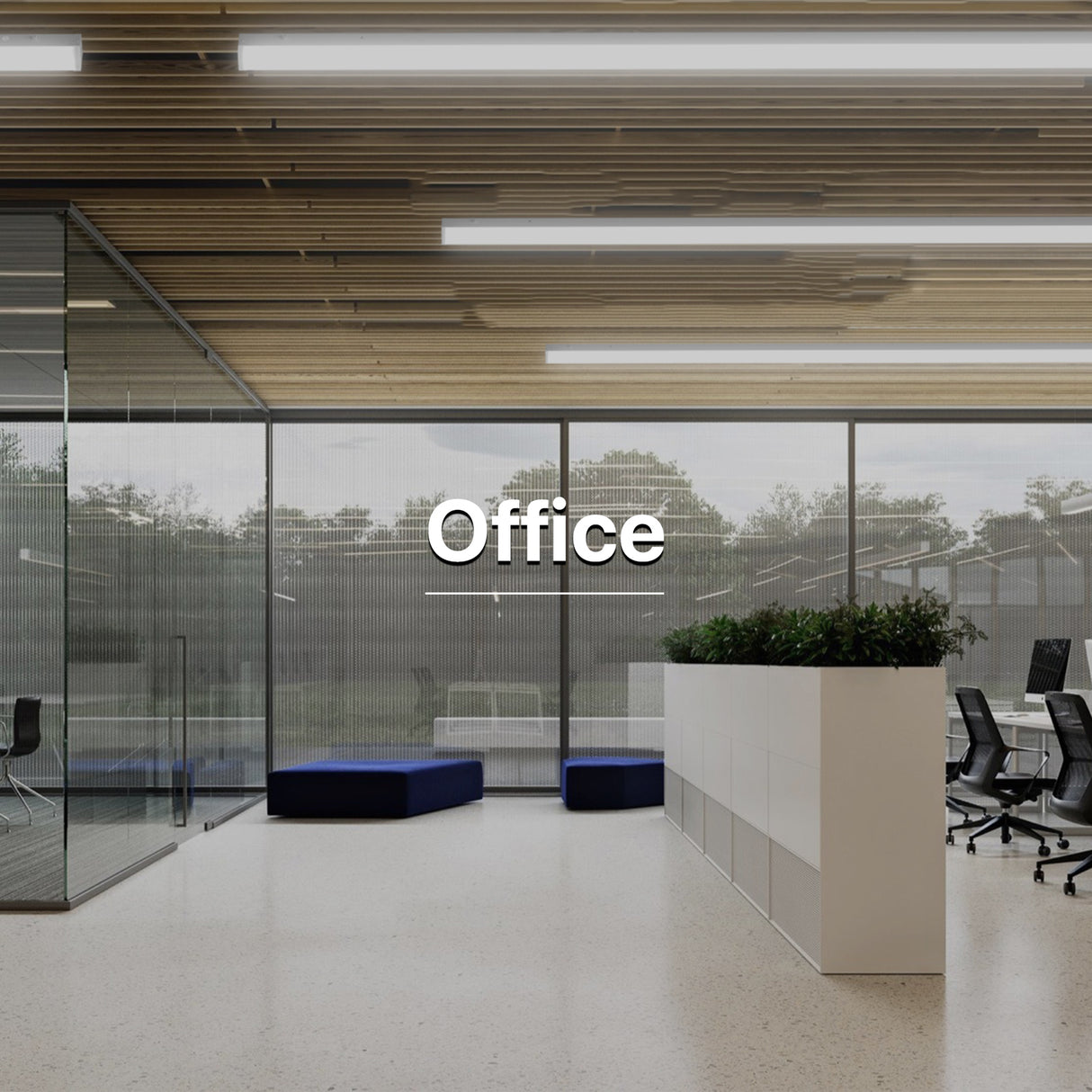 Modern office interior with Hyperlite LED lighting, office