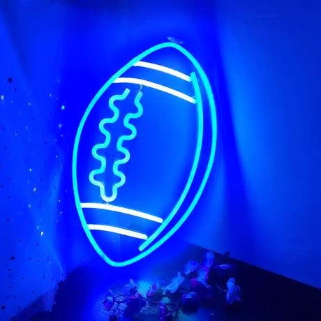 Blue neon rugby LED sign light