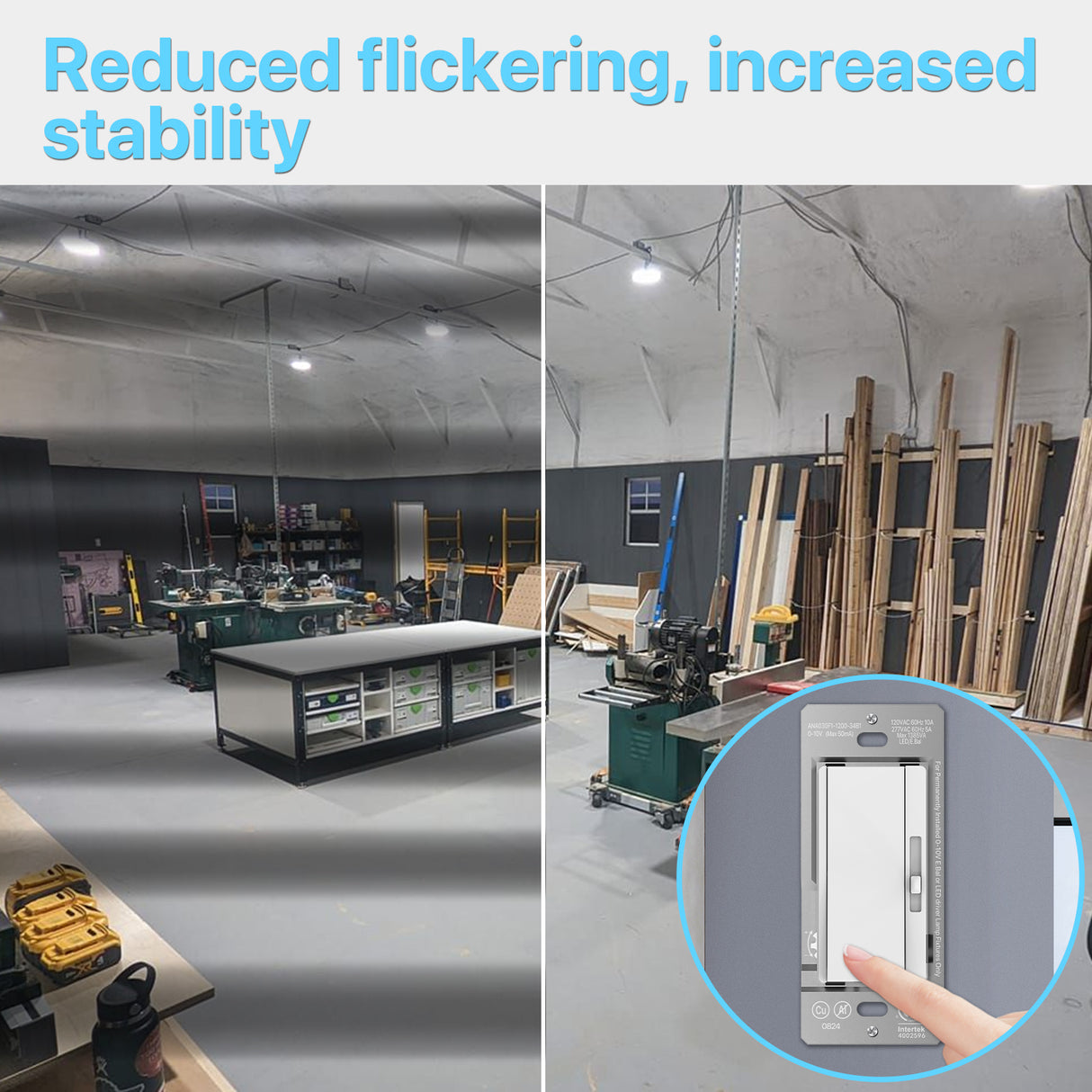 1-10V Dimmer Switch reducing flickering and improving stability