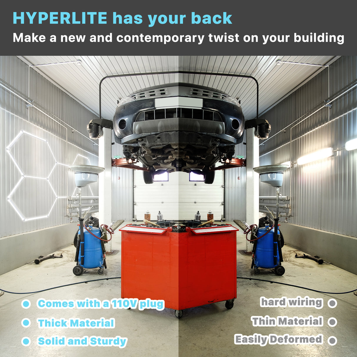 Hyperlite Hexagon Garage Lights enhance garage lighting