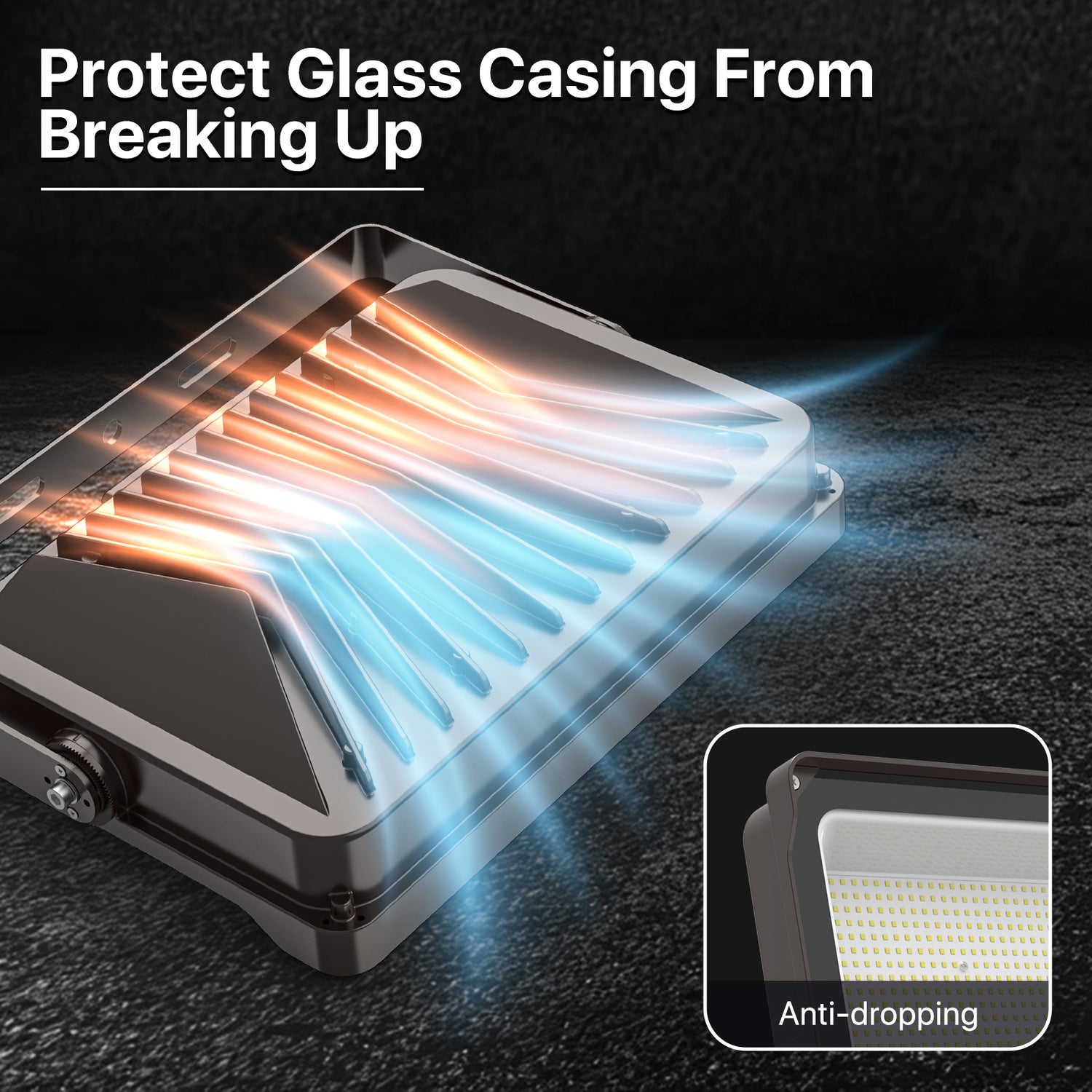 Hyperlite LED flood light, protect glass casing