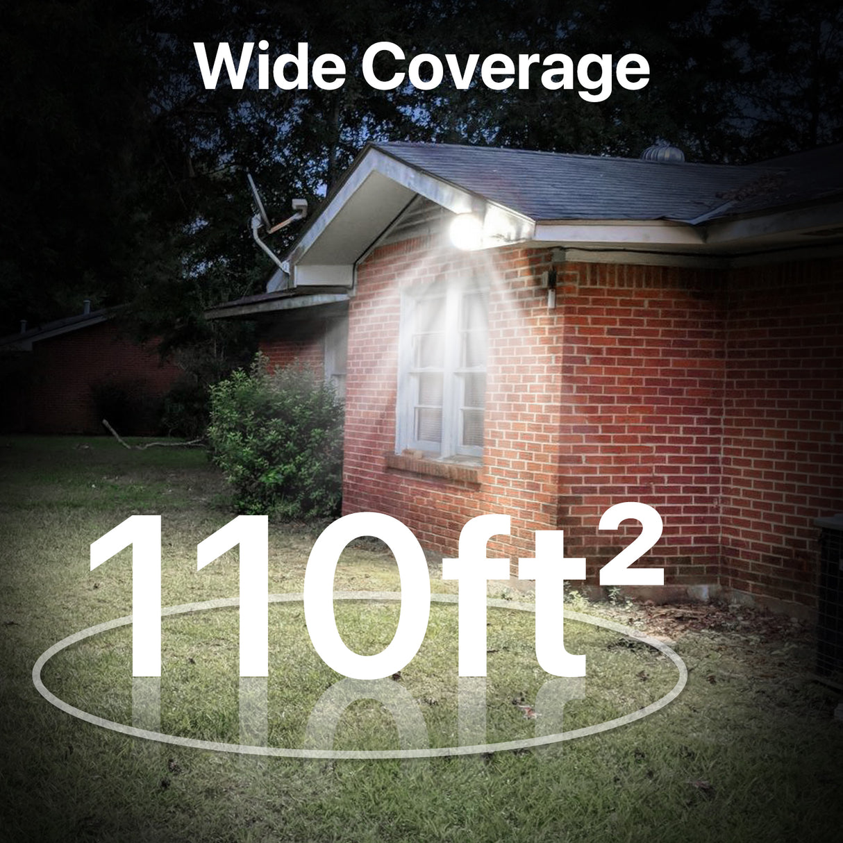 LED Wall Pack Light coverage of 110 sq ft.