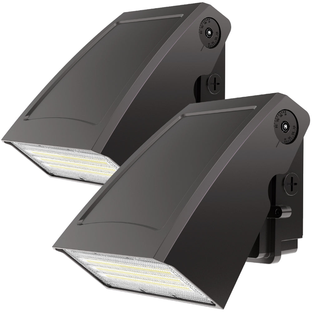 Wall Pack Light - die-cast aluminum housing, adjustable angle, and 5000K LED