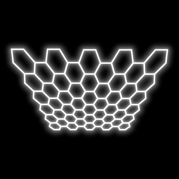 Hyperlite Hexagon Garage Light 50 Grids - Grid Pattern