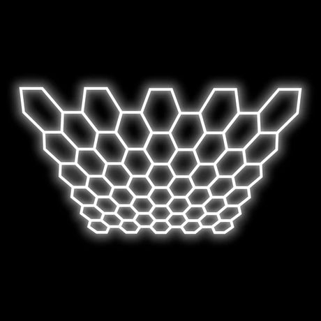 Hyperlite Hexagon Garage Light 50 Grids - Grid Pattern