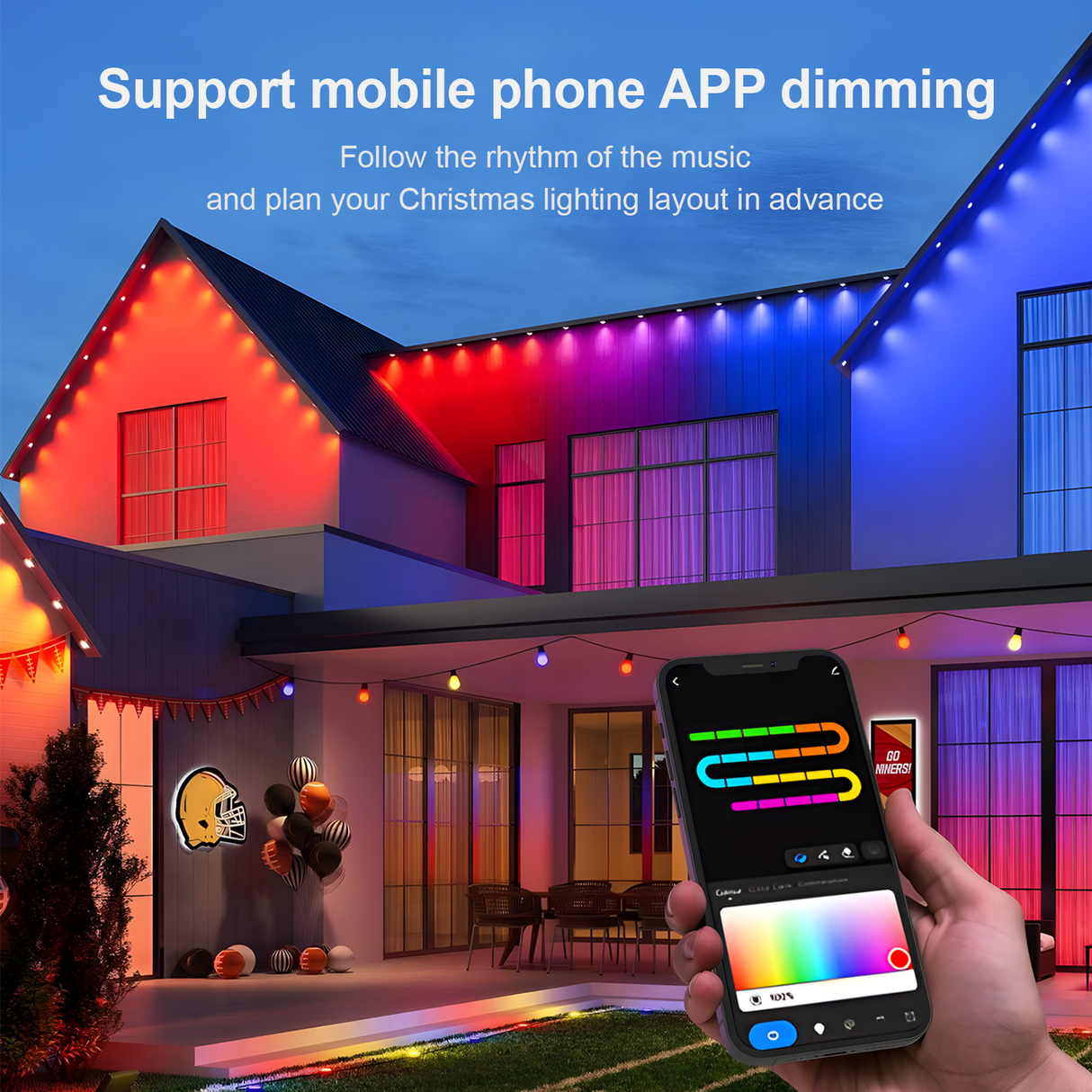 Permanent Outdoor Lights, RGB+IC LED Lights with Smart APP & Remote Control