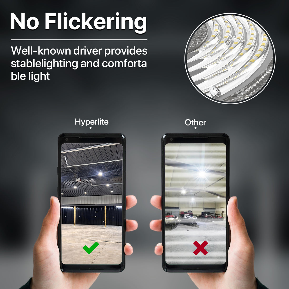 Hyperlite high bay light - No Flickering driver