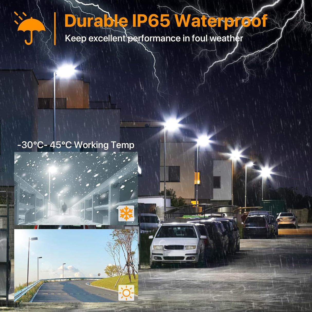 LED Parking Lot Light - Cobra Series, 60000lumens, 5000K, 100-277V, Dusk to Dawn, Commercial Lights for Stadium, Roadway