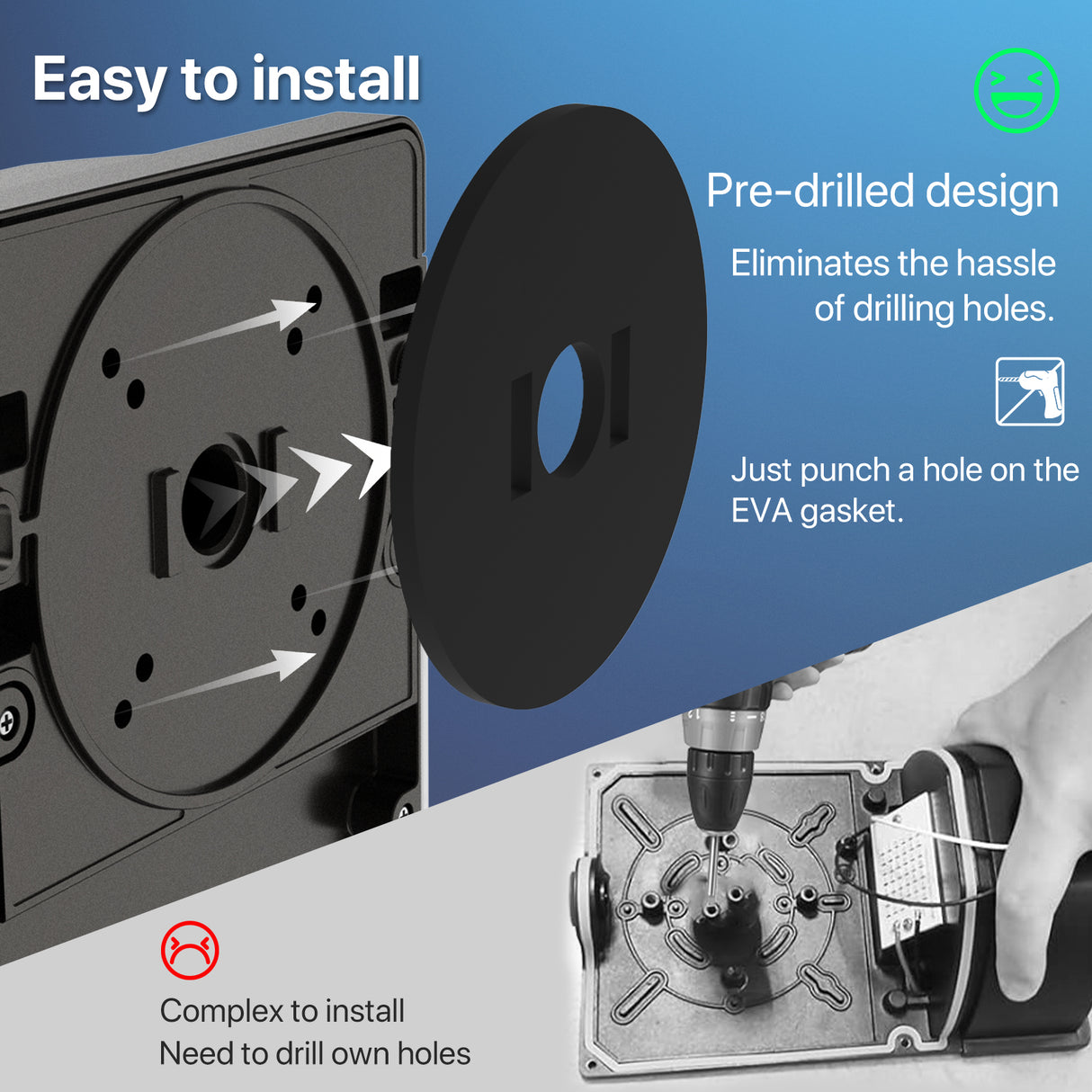 Hyperlite mini wall pack light easy installation with pre-drilled design