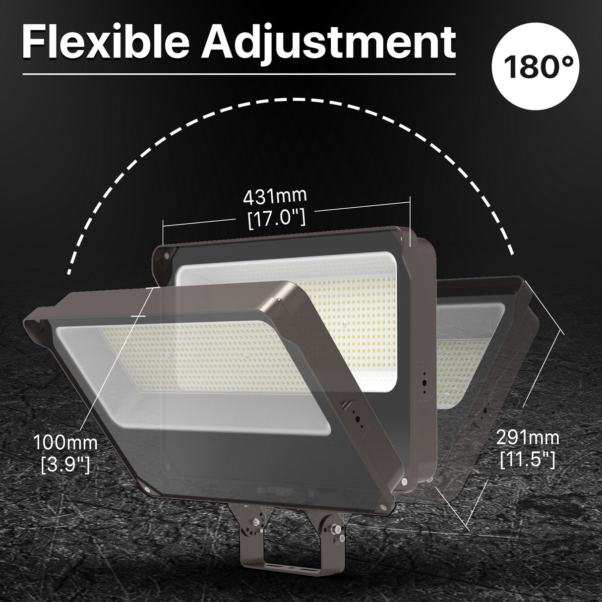 Hyperlite Mars Series LED flood light - Flexible 180° Adjustment