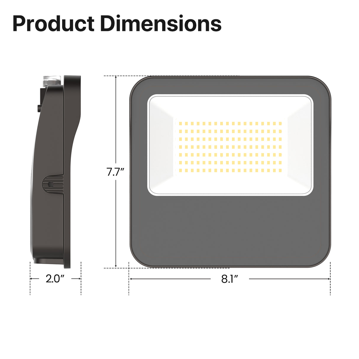 LED Flood Light Dimensions