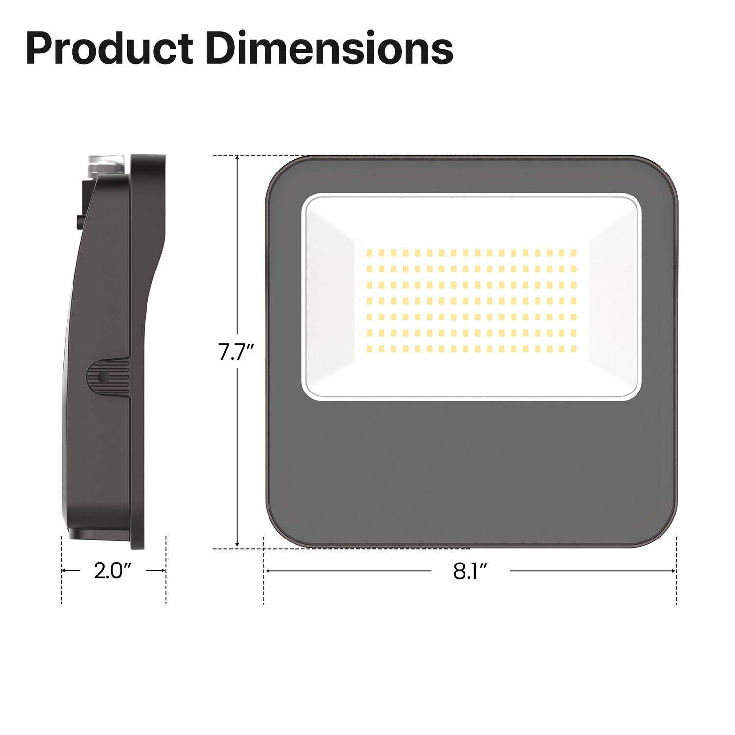 LED Flood Light Dimensions