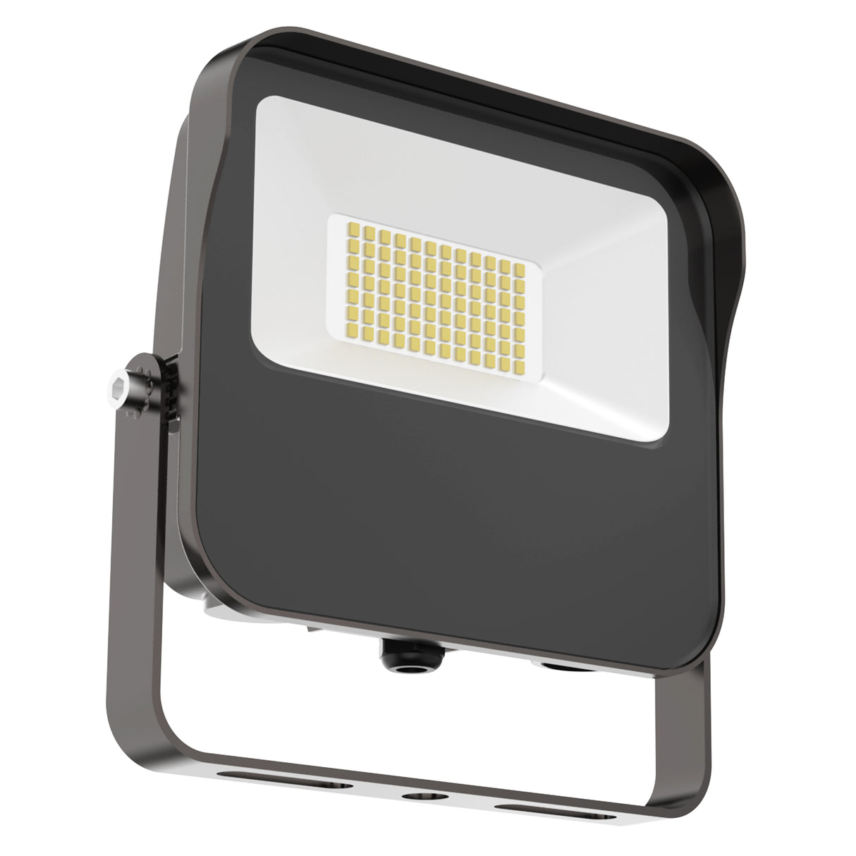 Black HPFD01 Series LED flood light with bracket