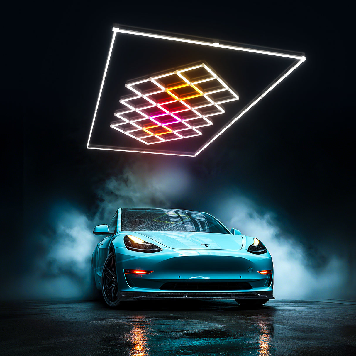 Hexagon LEDs with border frame