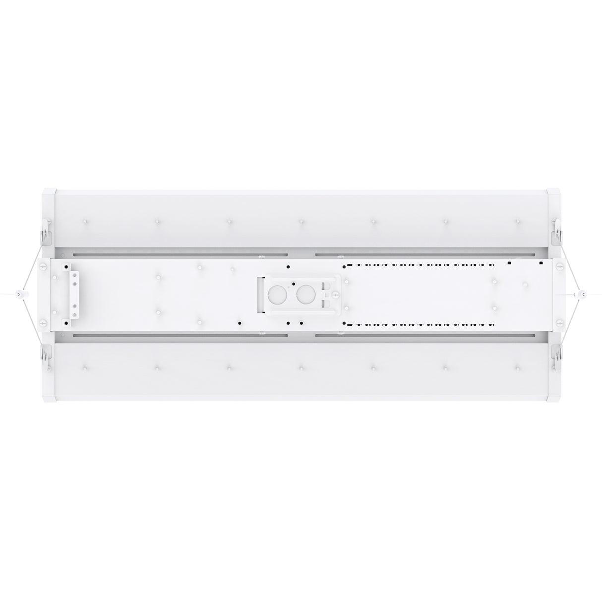 White Linear High Bay LED Light Fixture - Top View