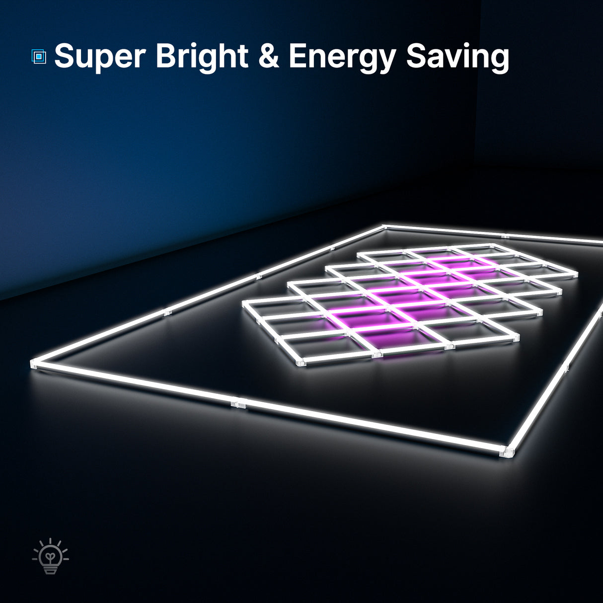 Hexagonal magenta LED lights