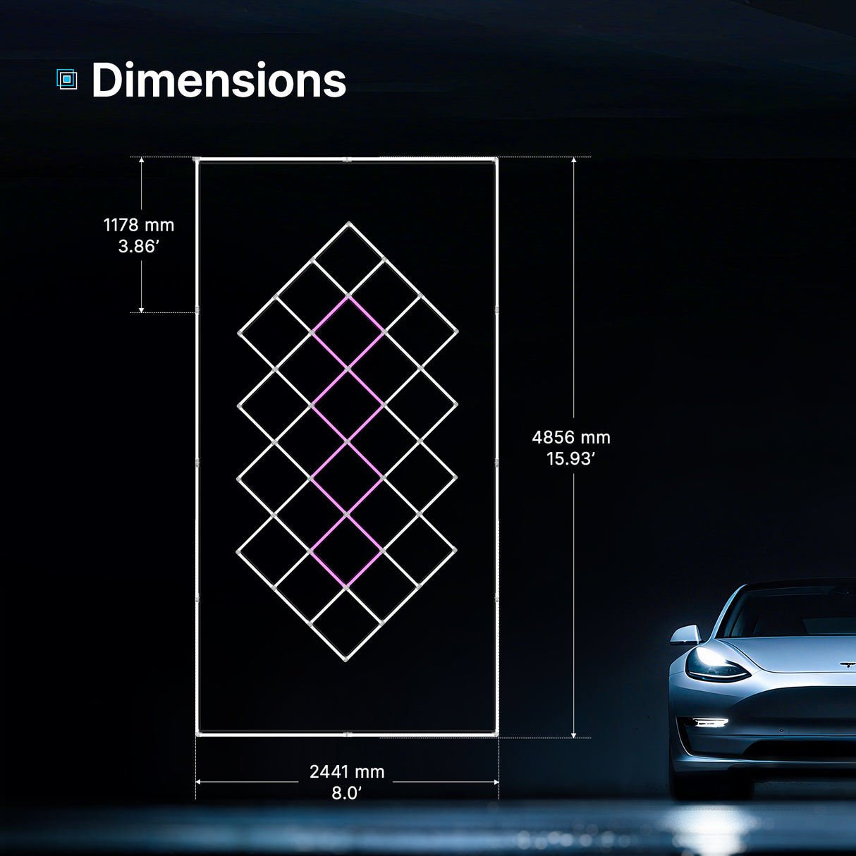 8x15ft bordered magenta light