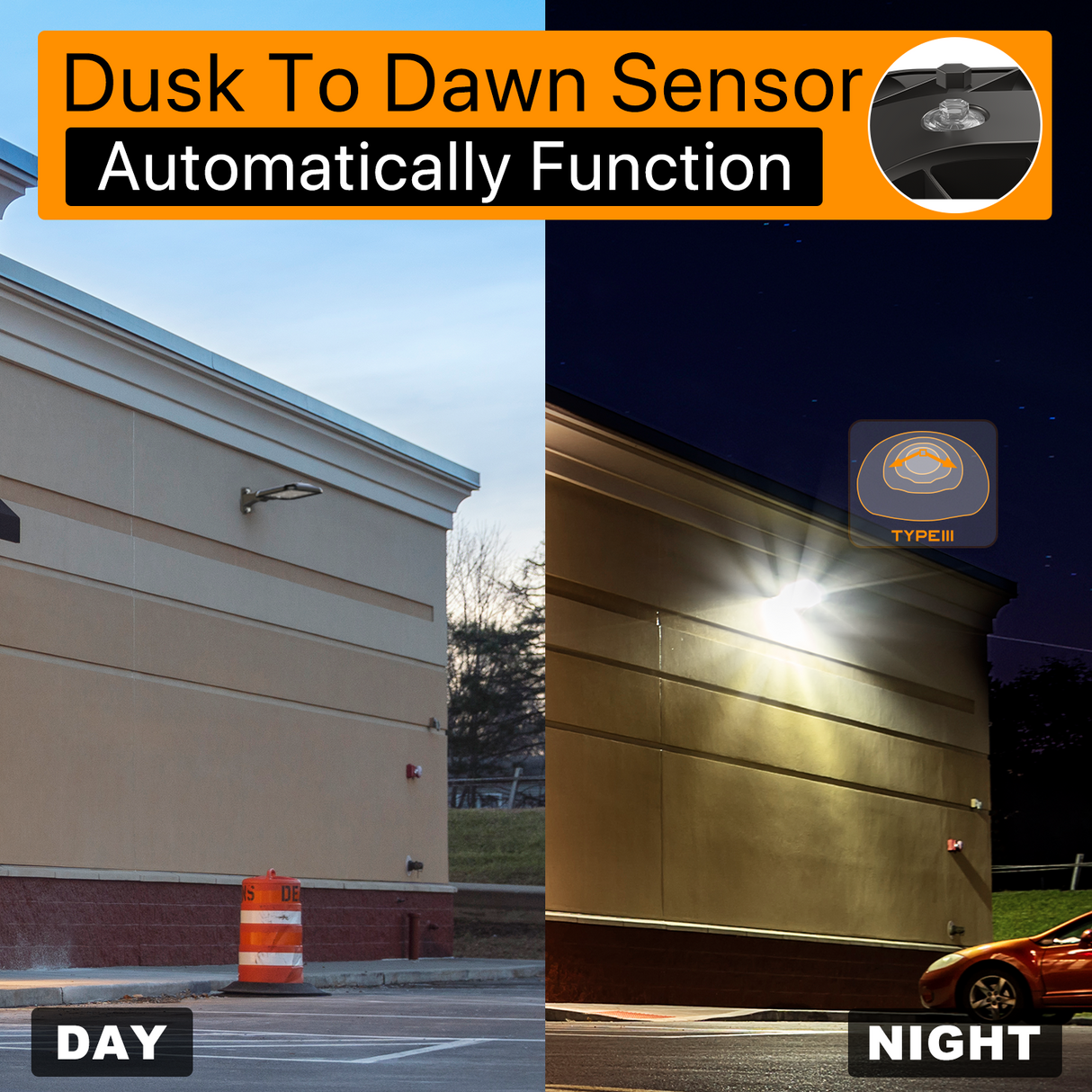 Dusk-to-Dawn LED Lot Lighting