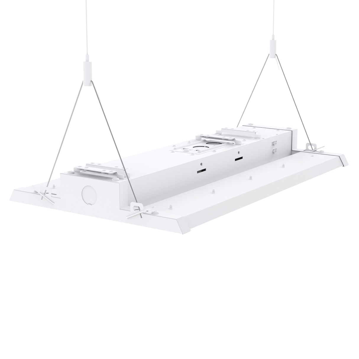 White linear high bay LED light fixture, pendant mount-130-104-78-52w