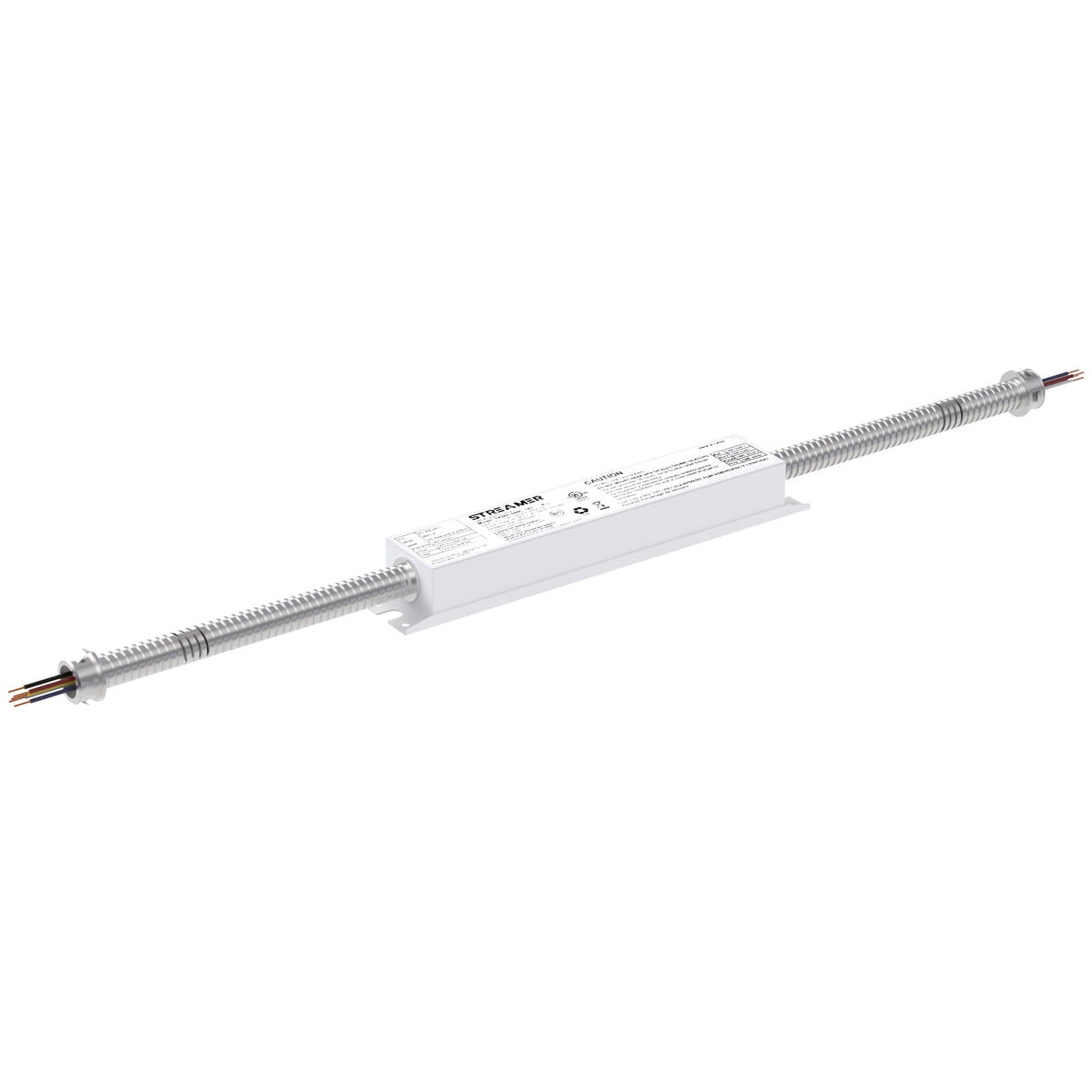 Emergency battery for HPLH01 series linear high bay lights with flexible conduit.
