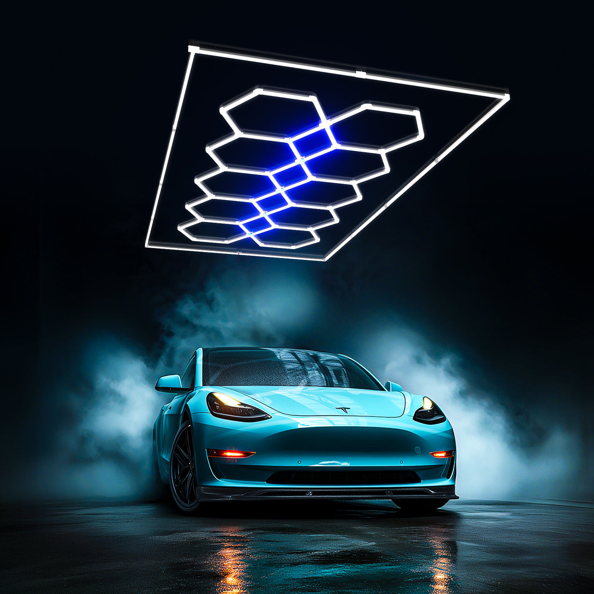 Hexagon LED lighting with border