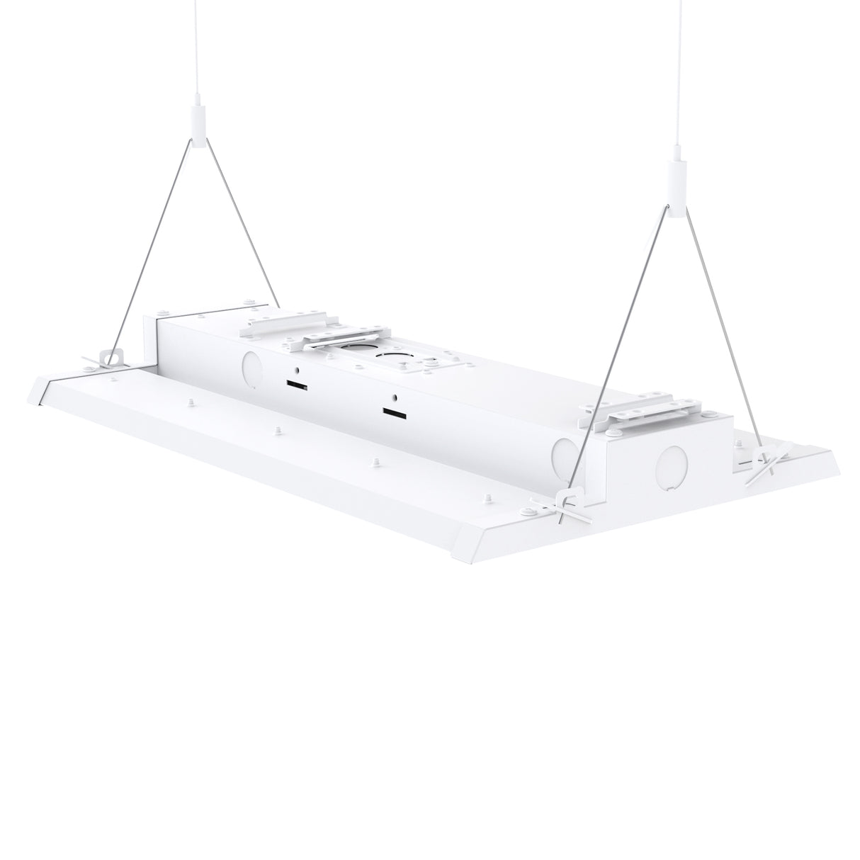 White Linear High Bay LED light with suspension cables