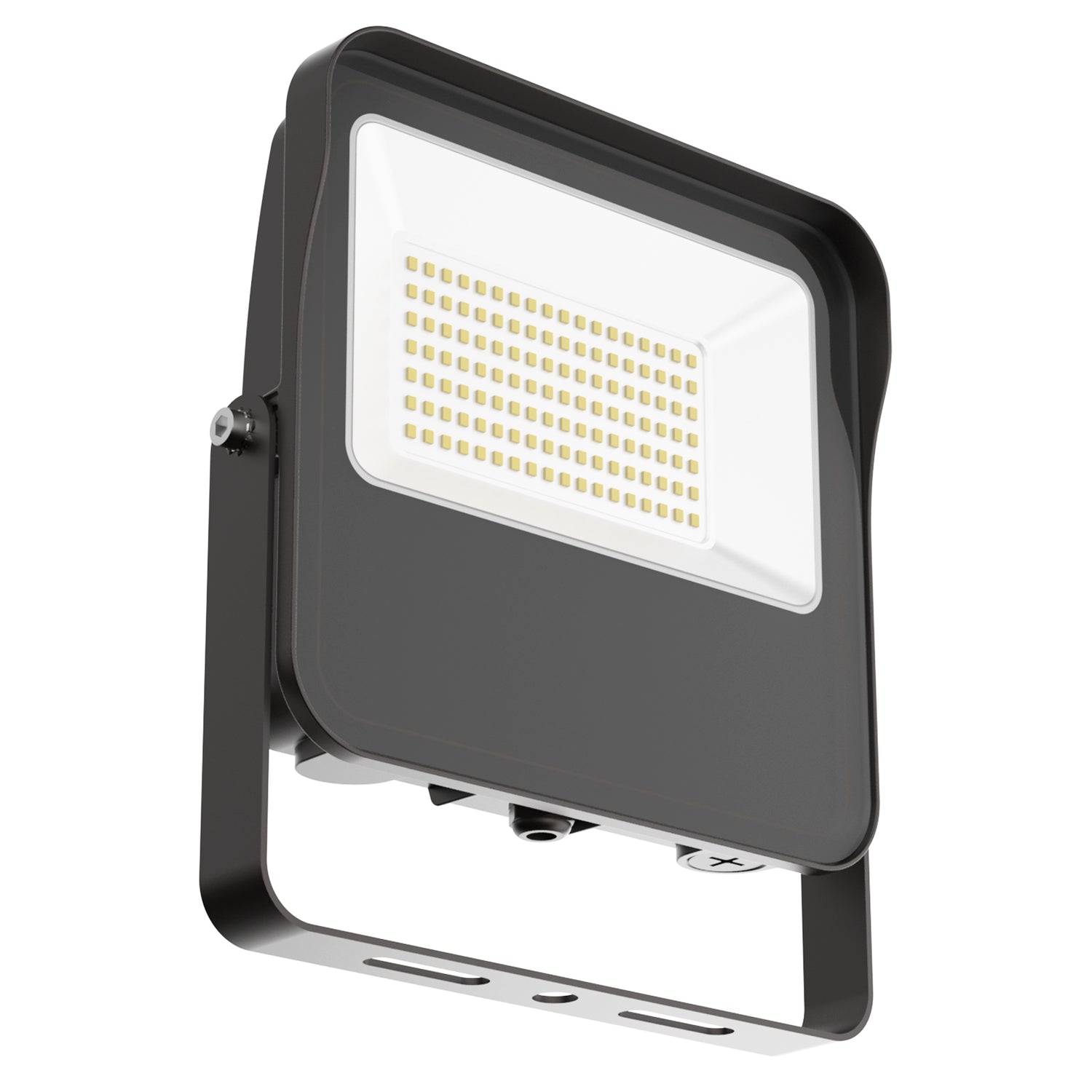 HPFD01 Series LED flood light, product shot, black housing