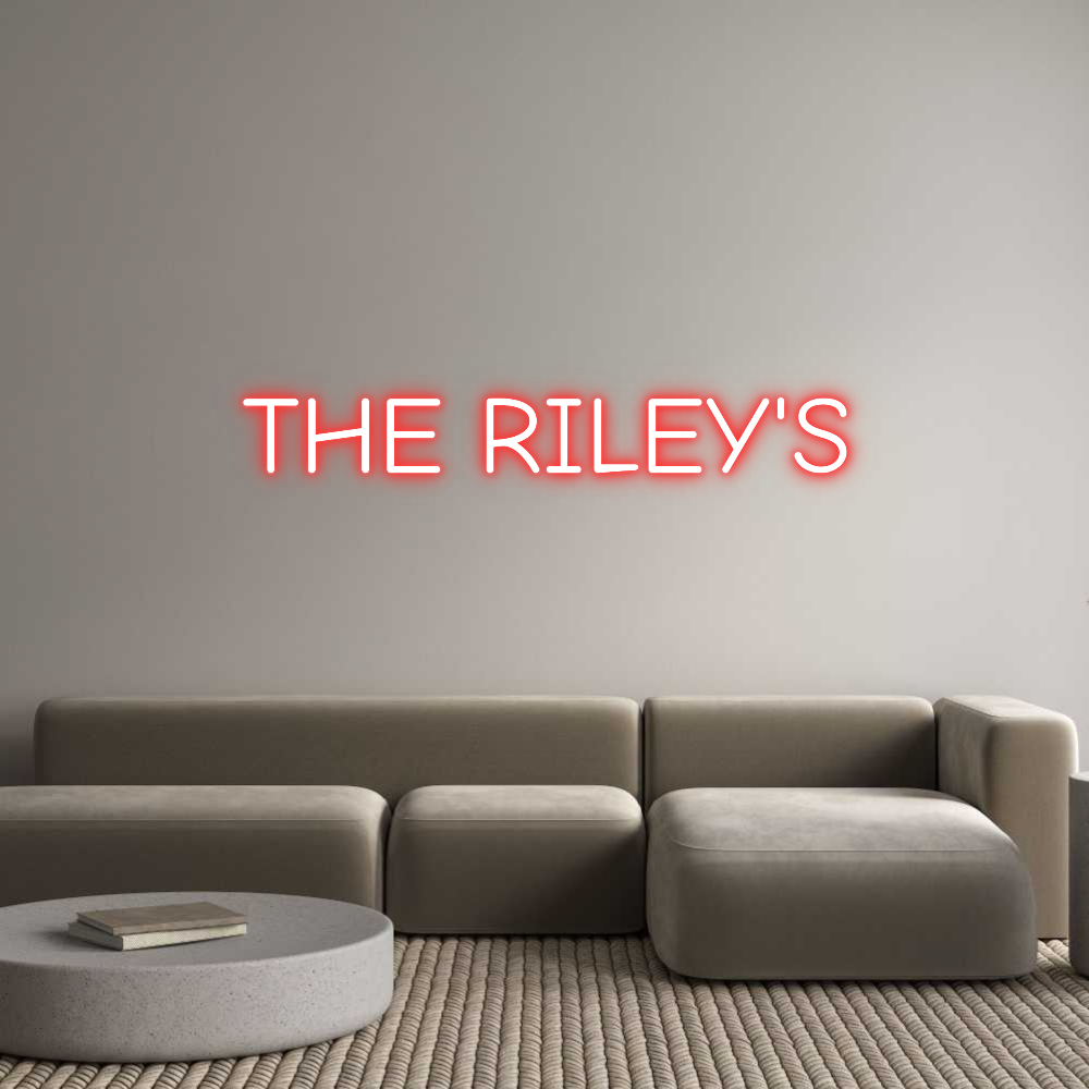 Custom Neon Light THE RILEY'S in red