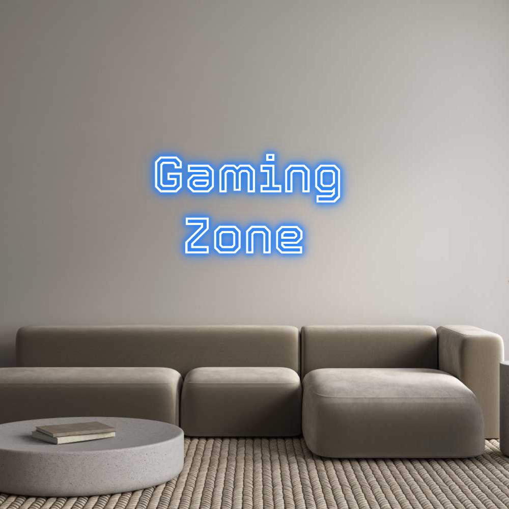 Custom "Gaming Zone" neon sign in blue light for home decor