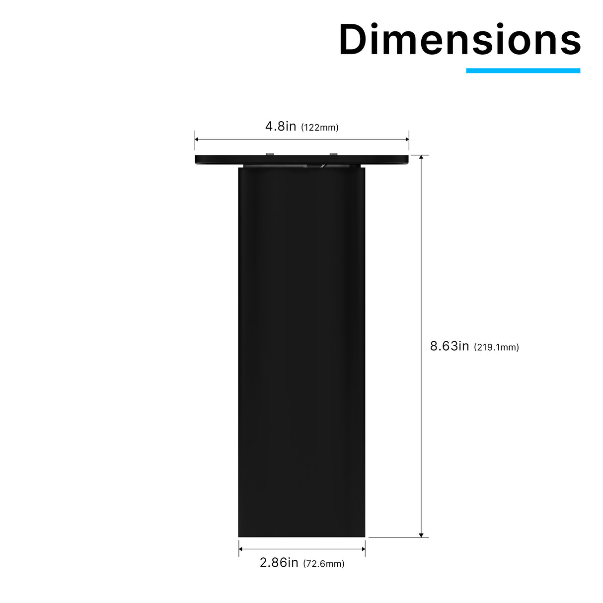 ACD01-15W LED Cylinder Light Dimensions and Fixture Size Specifications