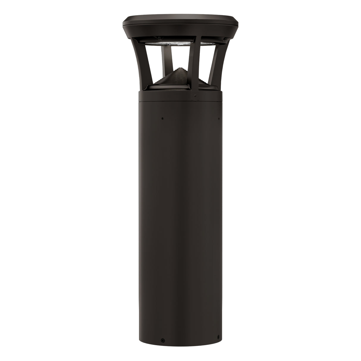 LED bollard light with flat top for pathways, parks, and landscape lighting