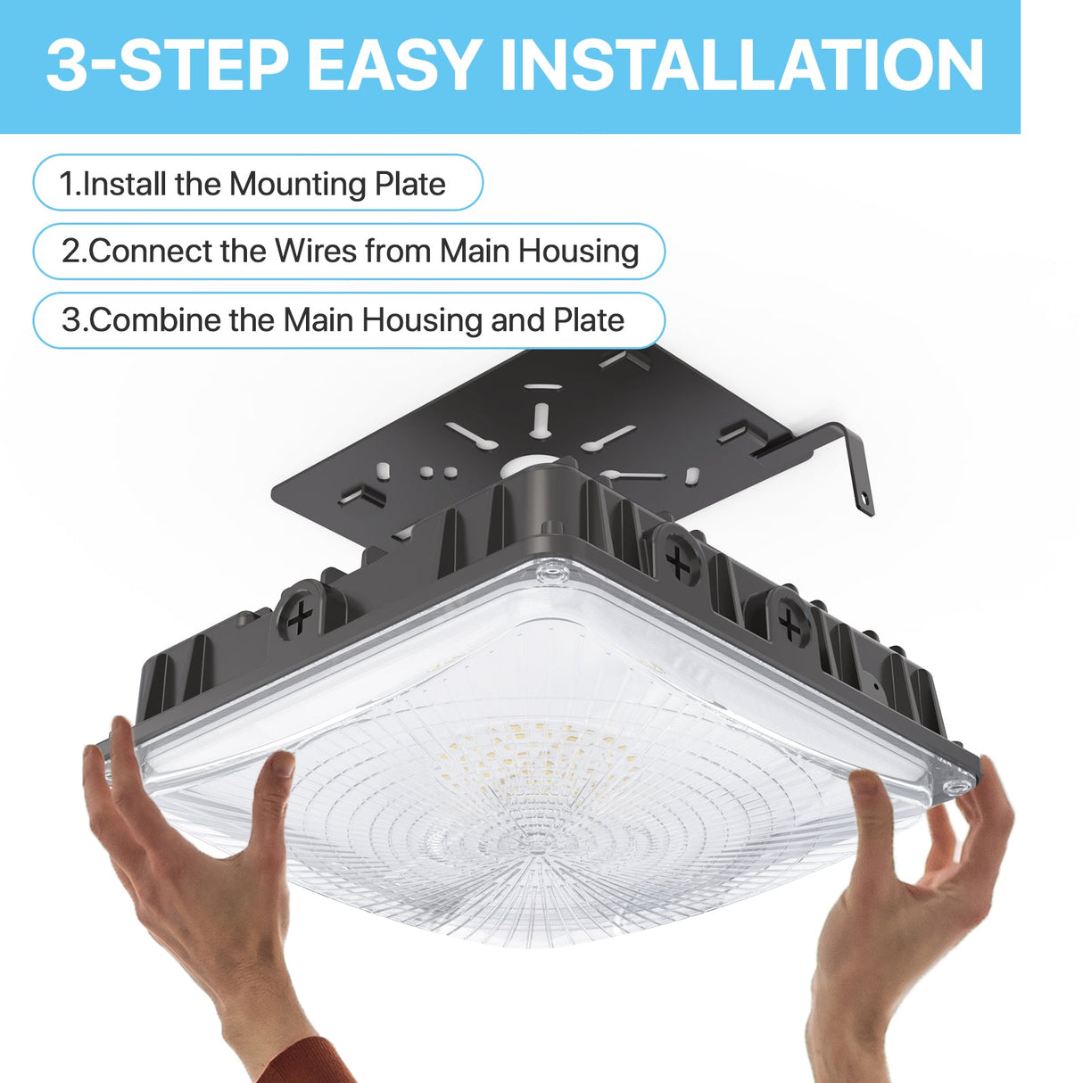 CPA Series Canopy Light installation guide, 3-Step Easy Installation