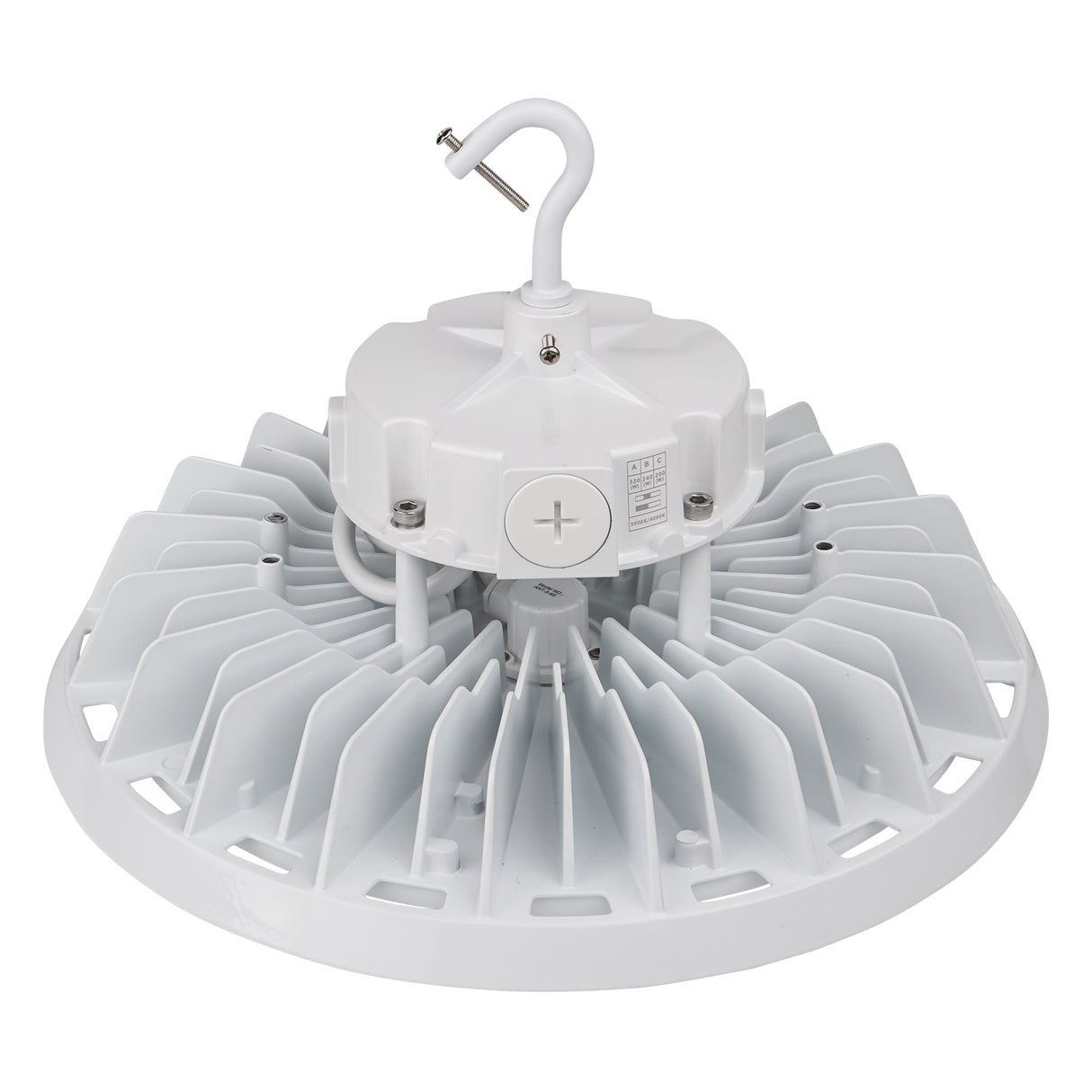 HBG-W-320W white LED UFO high bay light rear view