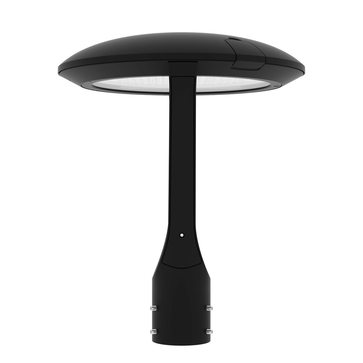 Black LED post top light post mount profile view