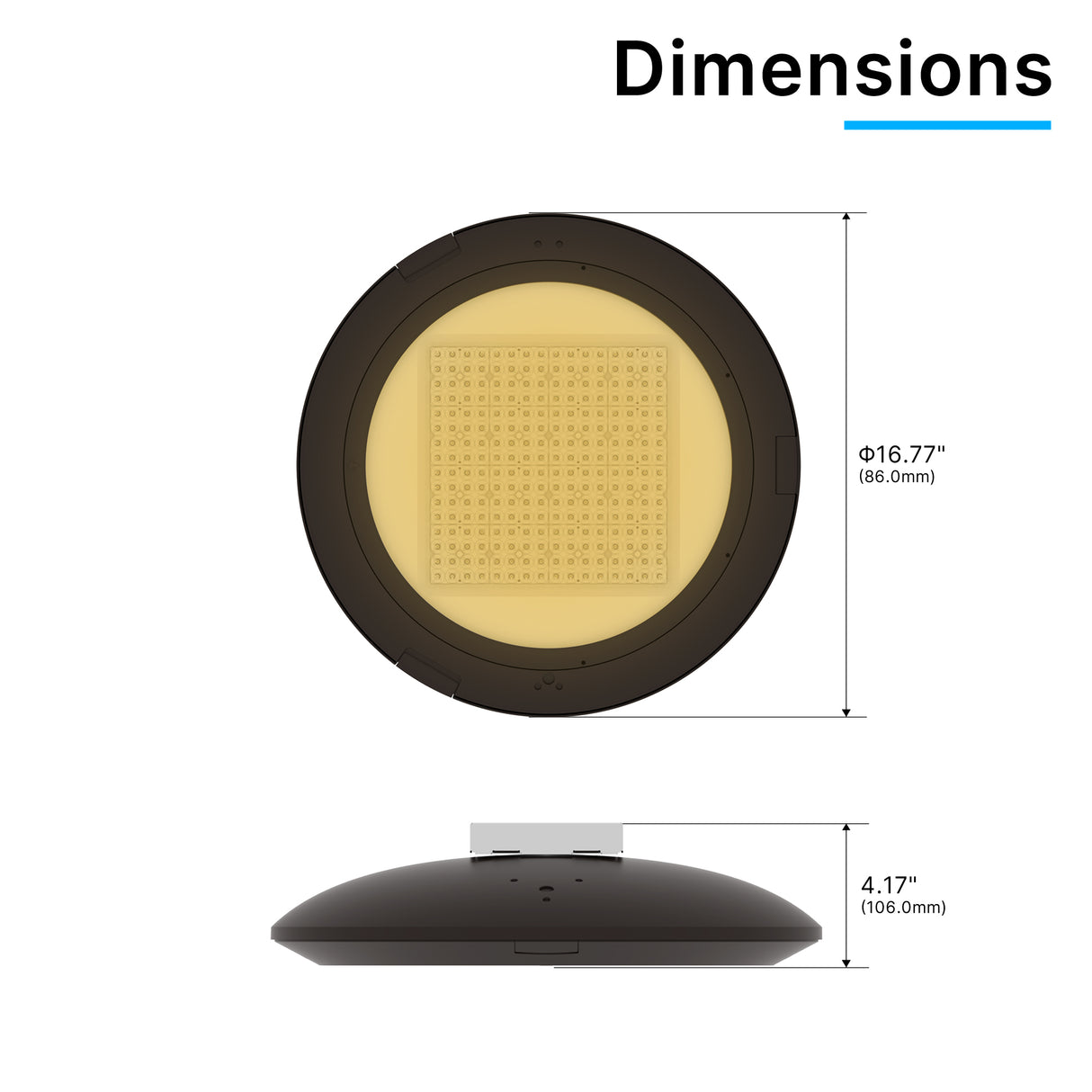 LED post top light surface mount dimensions