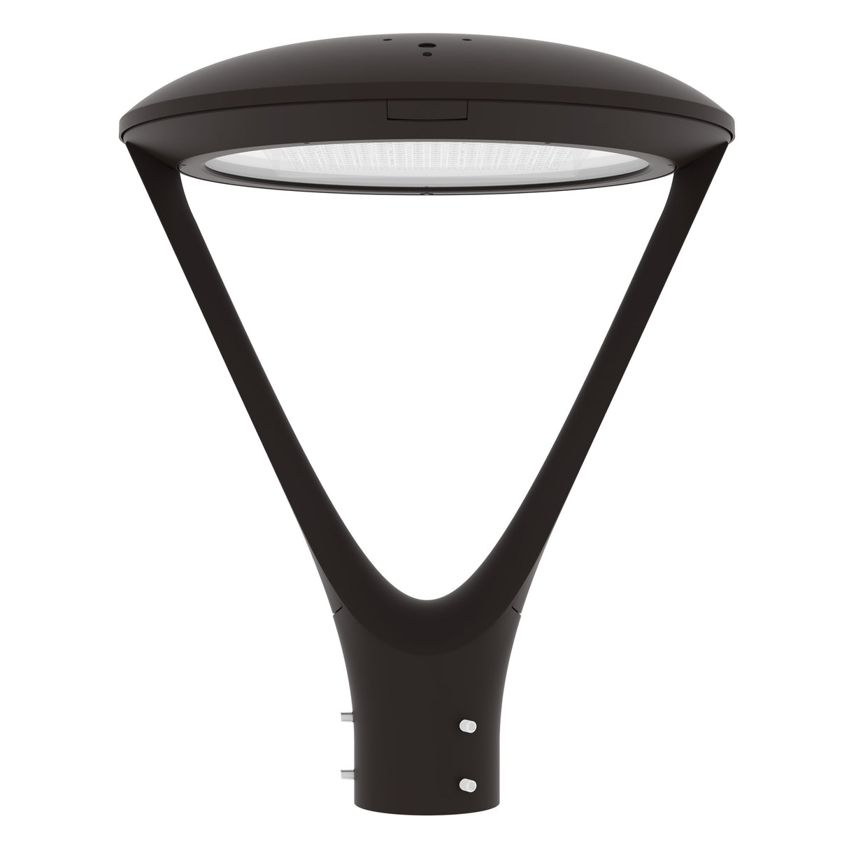 LED post top light post mount front view