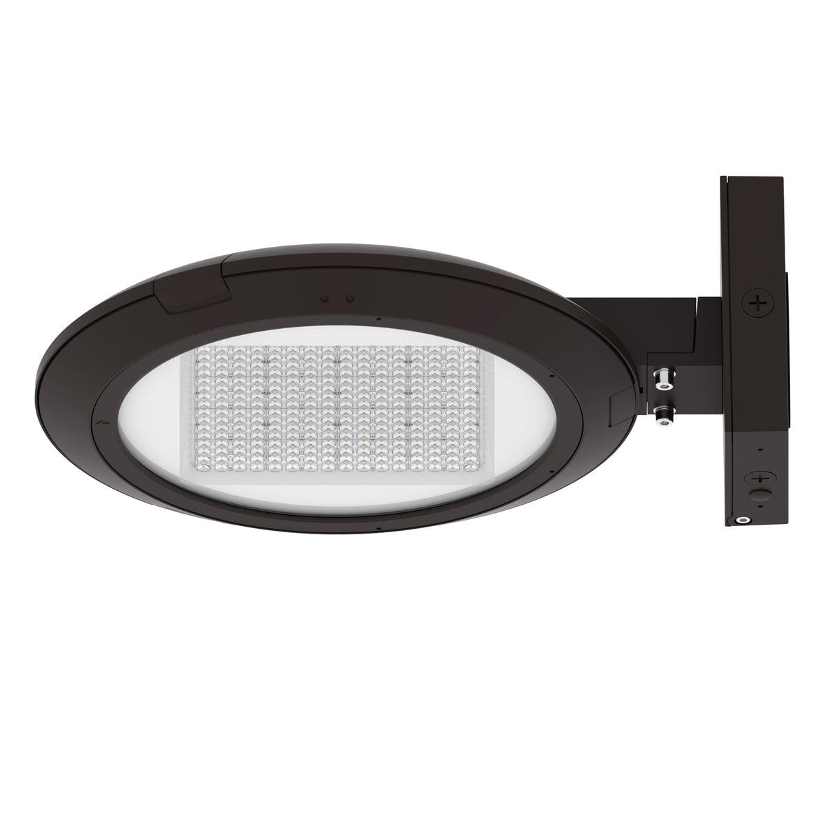 LED post top light wall mount front view