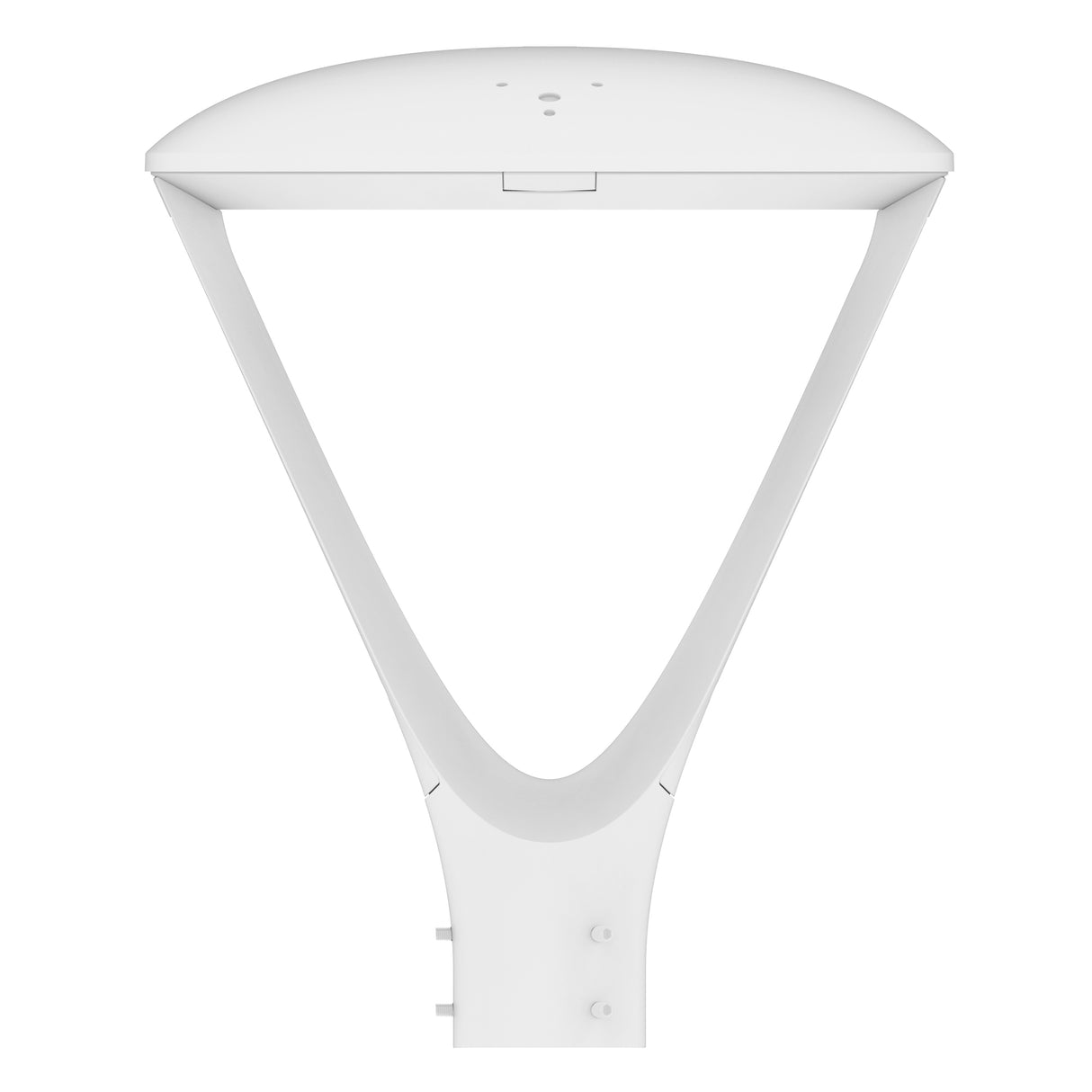 White LED post top light post mount side view