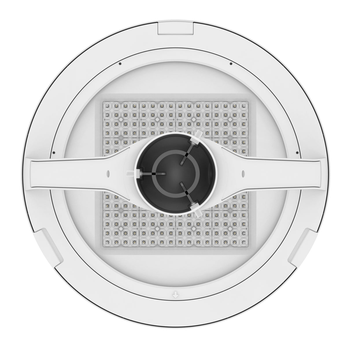White LED post top light post mount bottom detail