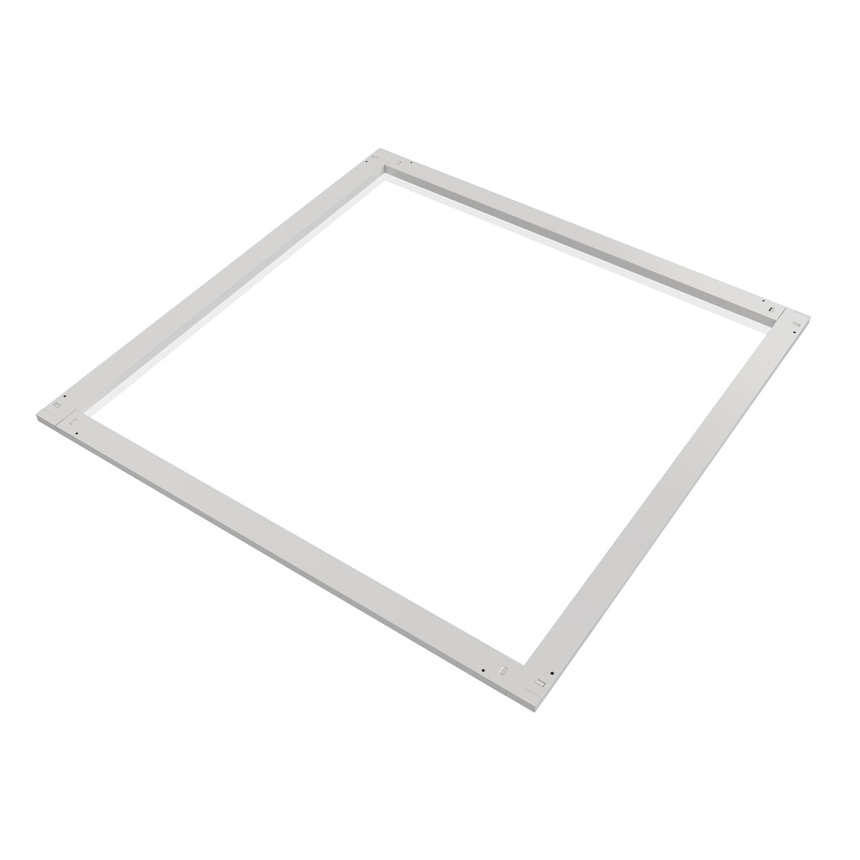 SFL02 2x2ft surround frame LED light angled perspective view showing slim aluminum frame design