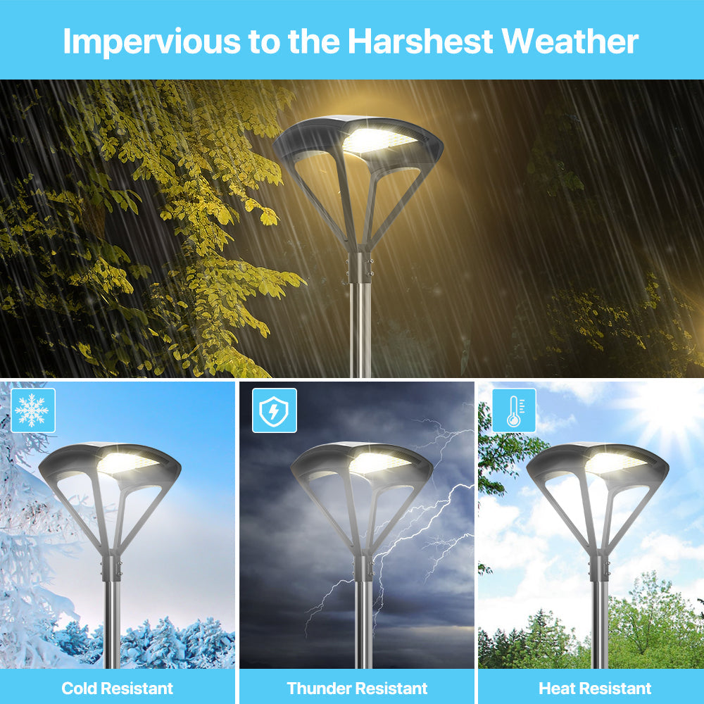 Spider LED post top light, weather resistant