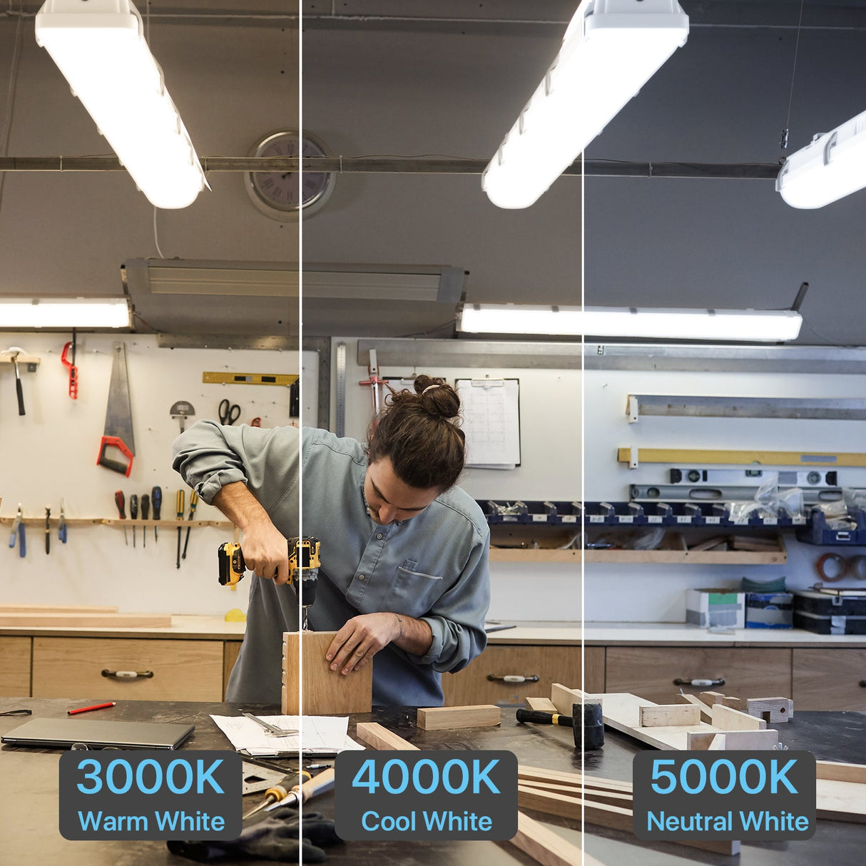 Vapor Tight Light - CCT Selectable, workshop lighting demo