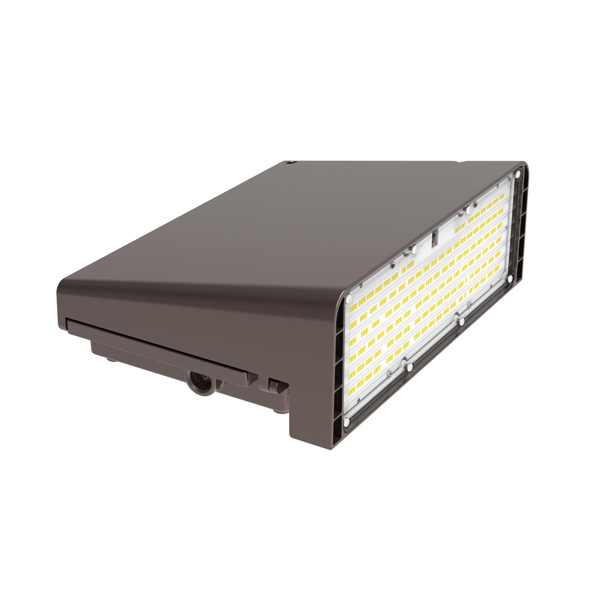 WP02 100W LED Wall Pack Light Front Angle View
